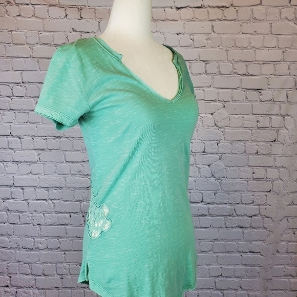 𝅺FREE People Racer Battenburg Tee Shirt sz. Med NWT - Picture 7 of 11